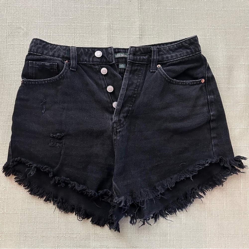 Black Denim High Rise Shorts Sz 4